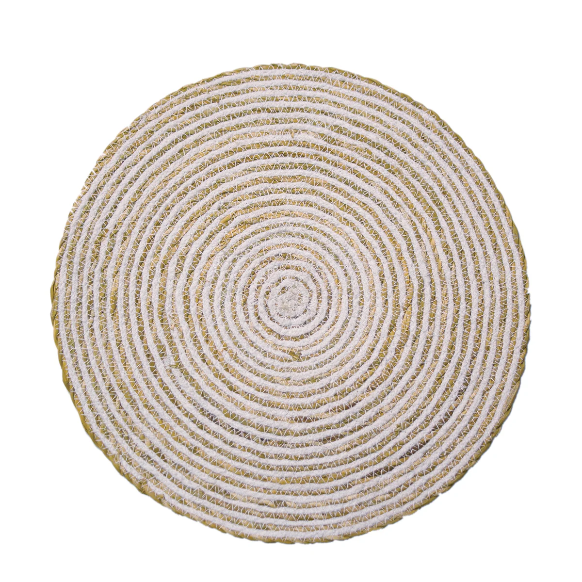 Maytime round placemat in white woven cord