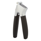 OXO Good Grips garlic press with black handles and a chrome head