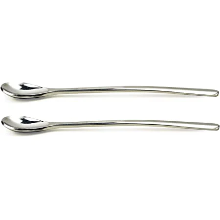 RSVP salt and condiment spoons, a pair in polished stainless steel