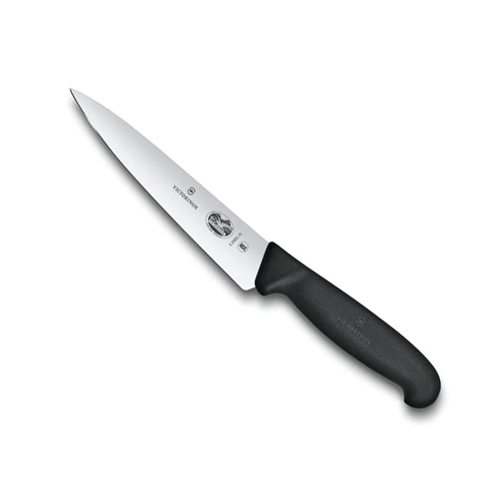 Victorinox 15cm carving knife with a stainless steel blade and a black handle