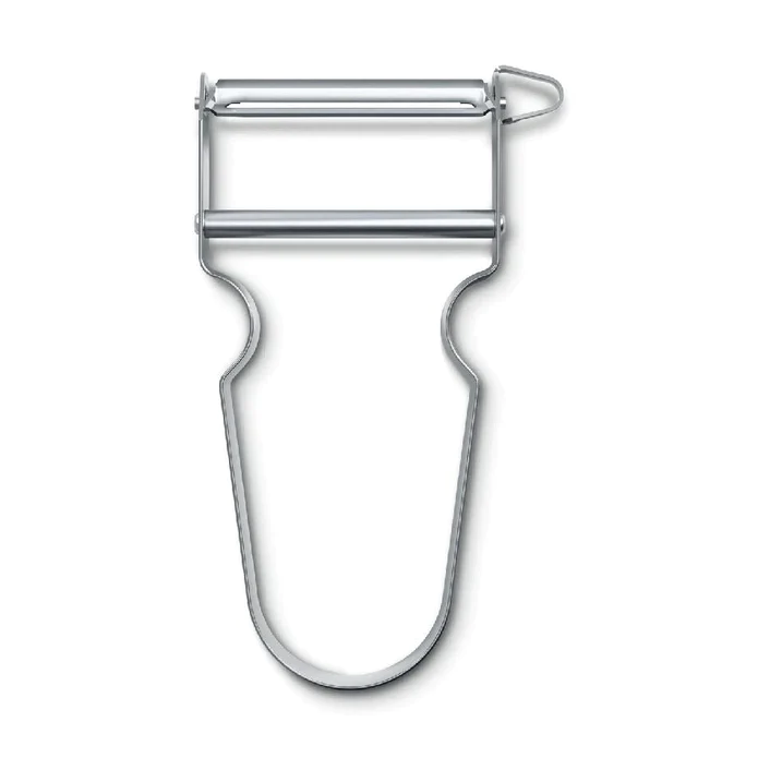 Victorinox vegetable julienne cutter, a stainless steel peeler style tool with a swivel blade