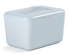 Zeal butter box in pale blue with a domed lid and a handle