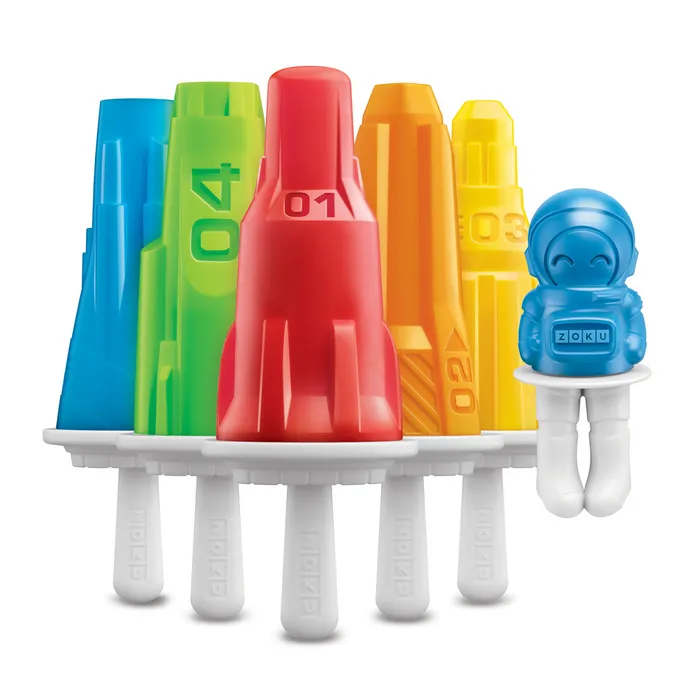 Zoku Space Pops ice pop moulds in a rocket and astronaut design, assorted colours