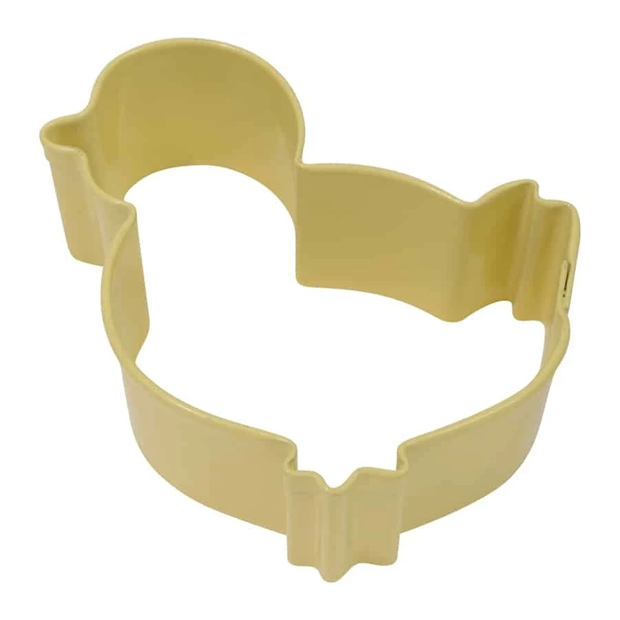 R & M chick cookie cutter in pale yellow