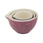 Mason Cash In The Meadow measuring cup set, nested cream cups with embossed wildflowers