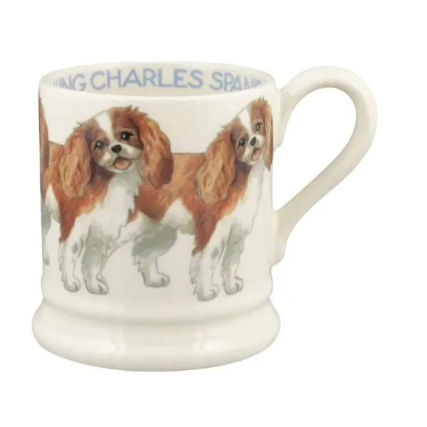 Emma Bridgewater King Charles Spaniel half pint mug with illustrated dogs