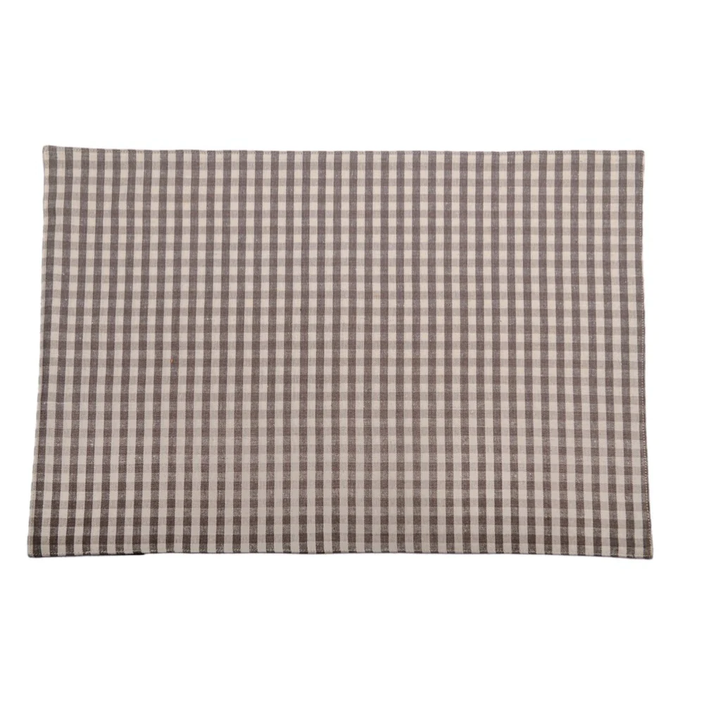 Raine & Humble gingham placemat in ash grey and white check