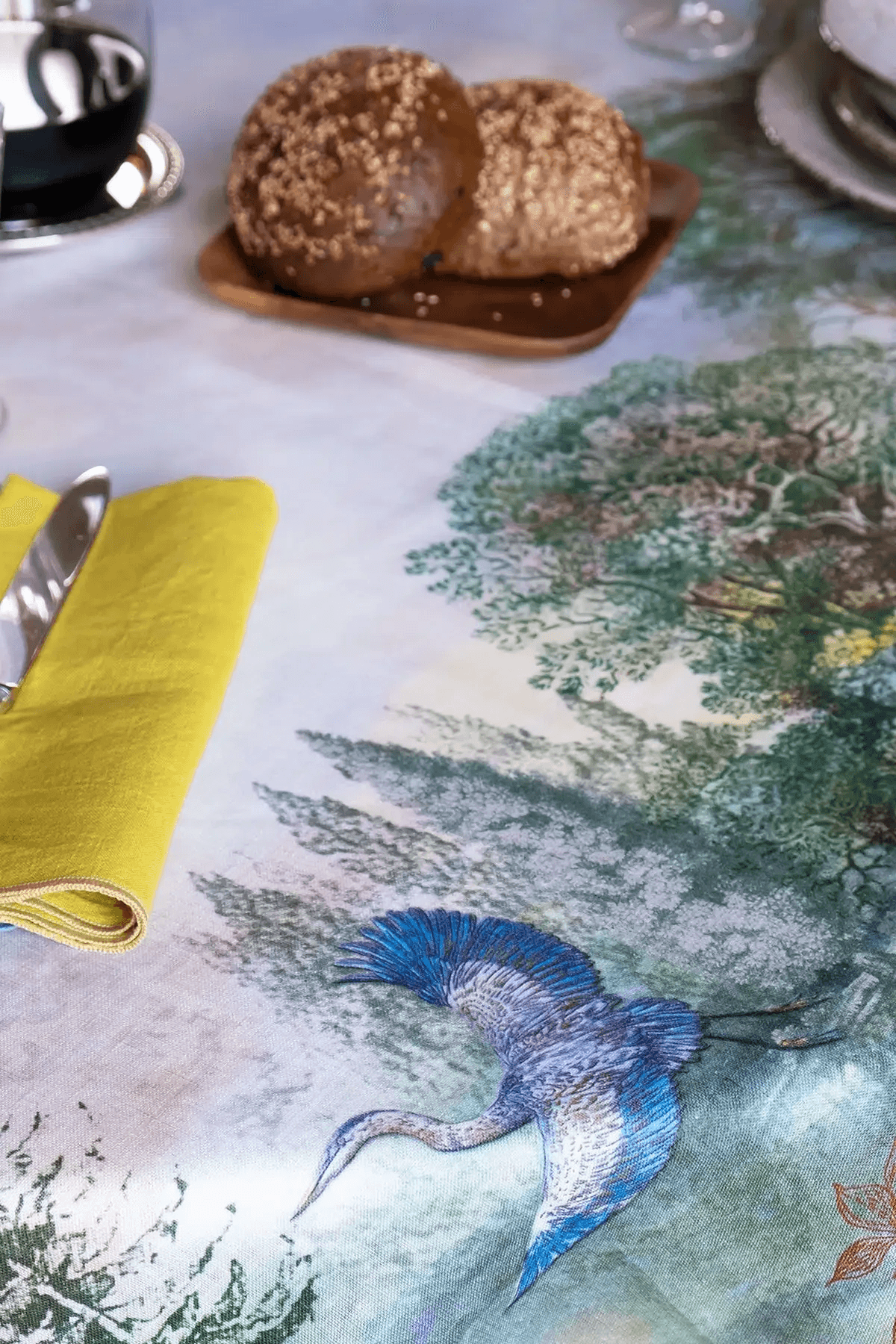 Telene Aironi (Herons) Linen Tablecloth
