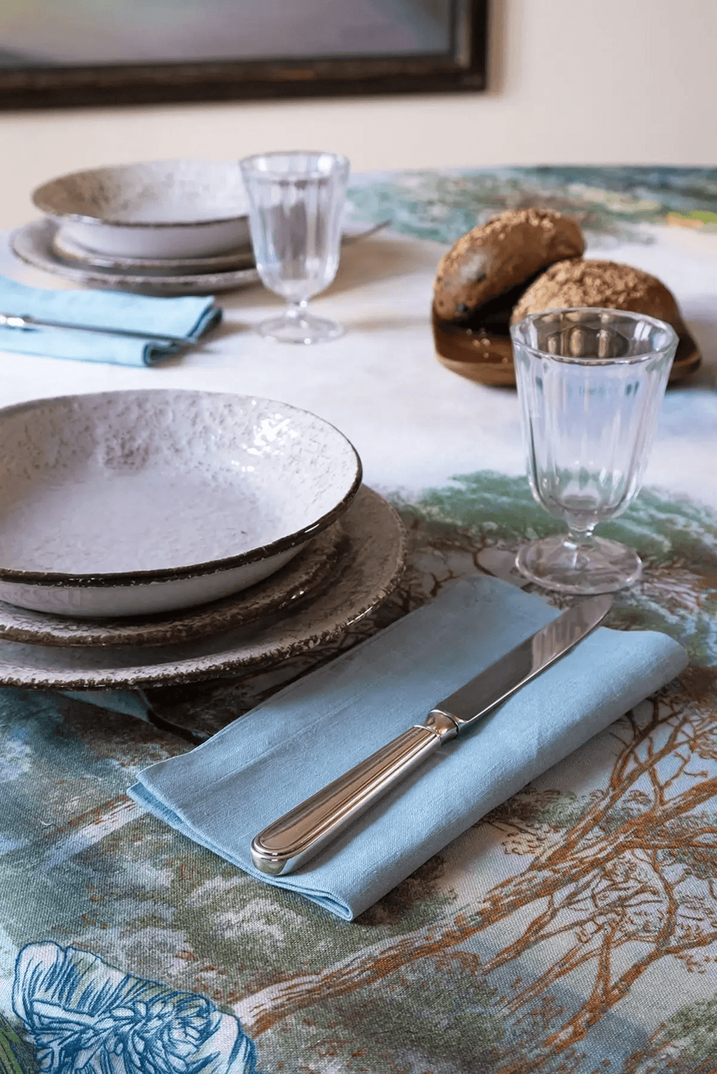 Telene Aironi (Herons) Linen Tablecloth
