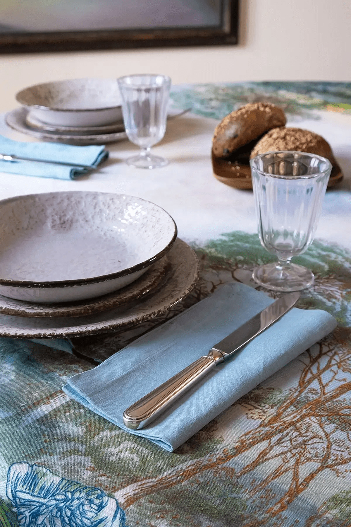 Telene Aironi (Herons) Linen Tablecloth