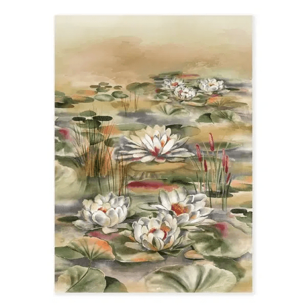 Telene Ninfea (Waterlife) Linen Tea Towel