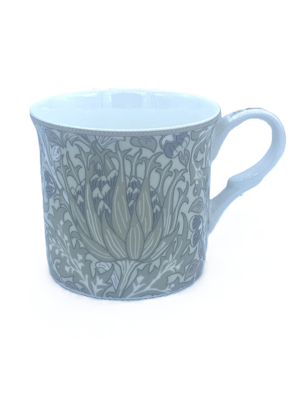 Heritage Palace mug with an Artichoke William Morris-style pattern in blue-grey