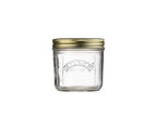 Kilner wide mouth preserve jar, 200ml, in clear glass with a gold lid