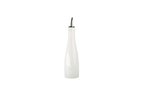 Bia oil bottle in white ceramic with a slim body and a steel pourer