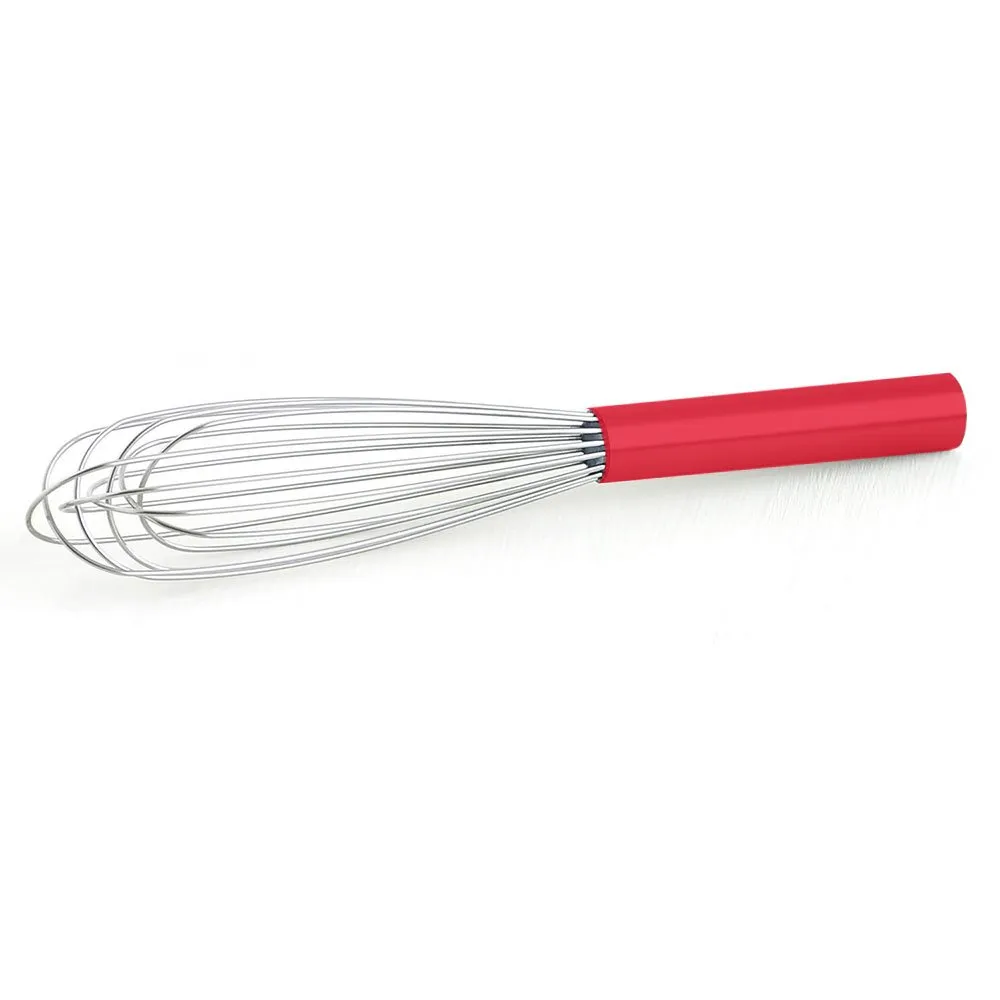 Best mini whisk, 8 inch, in stainless steel with a red handle