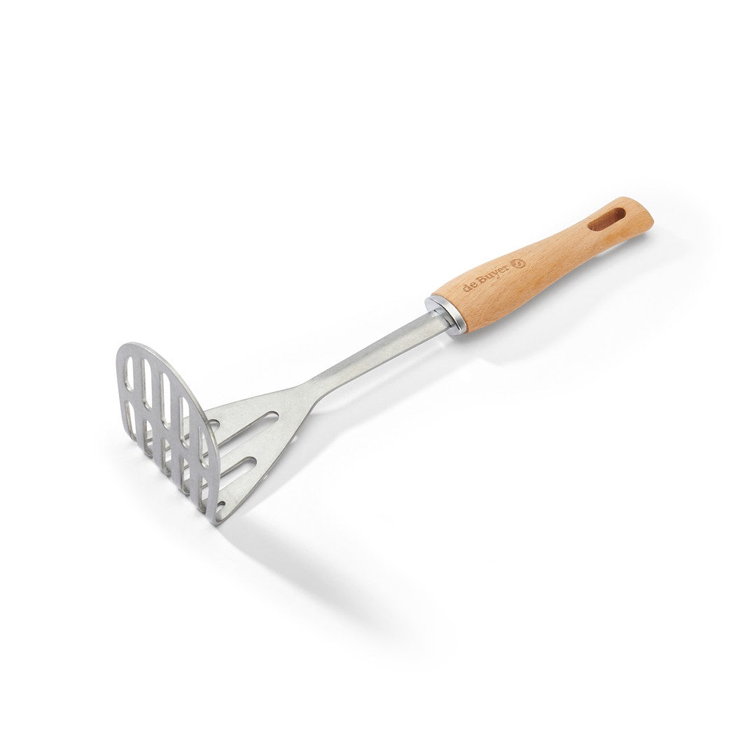 De Buyer B BOIS potato masher, 29cm, with a stainless steel head and a beech handle