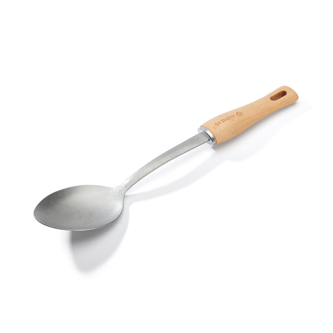 De Buyer B BOIS stainless steel spoon with a beechwood handle