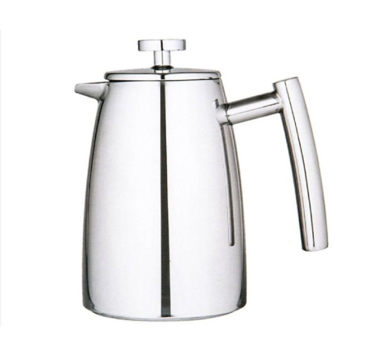 Avanti Modena twin wall coffee plunger in stainless steel with a curved handle