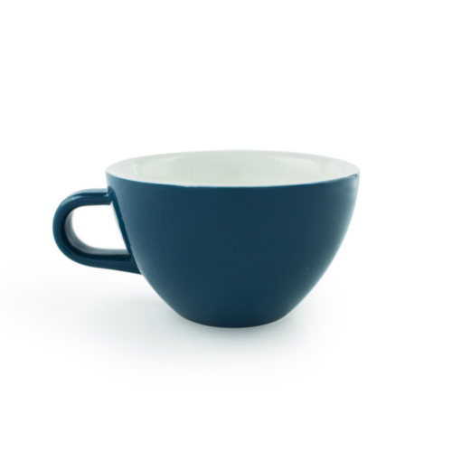 ACME Evo cappuccino cup in teal with a white interior