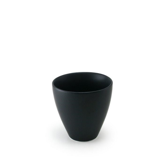Zero matt black teacup without a handle