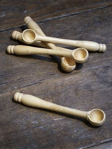 French Woodware Boxwood Salt Spoon